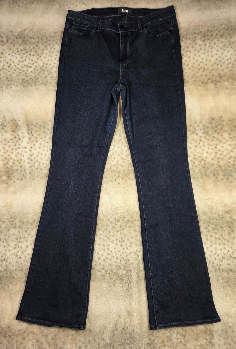Paige High Rise Manhattan Size 31 Dark Wash Flare Jeans Length 34"